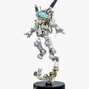 Vooraanzicht astronaut op standaard