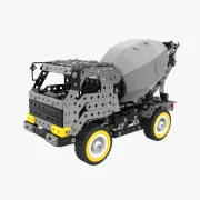 Isometrisch aanzicht cementwagen met gele velgen