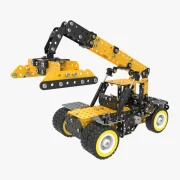 Isometrisch aanzicht gele container heftruck