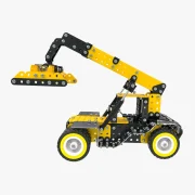 Zijaanzicht gele container heftruck