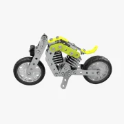 Zijaanzicht harley motorfiets met gele accenten