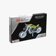 Verpakking harley motorfiets met gele accenten