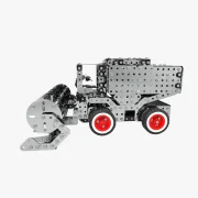 Zijaanzicht oogstmachine