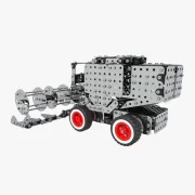 Achteraanzicht oogstmachine