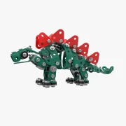 Isometrisch aanzicht stegosaurus met rode accenten