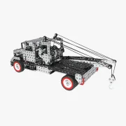 Achteraanzicht sleepwagen met rode velgen