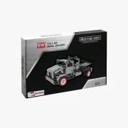 Verpakking sleepwagen met rode velgen