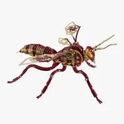 Zijaanzicht rode wesp