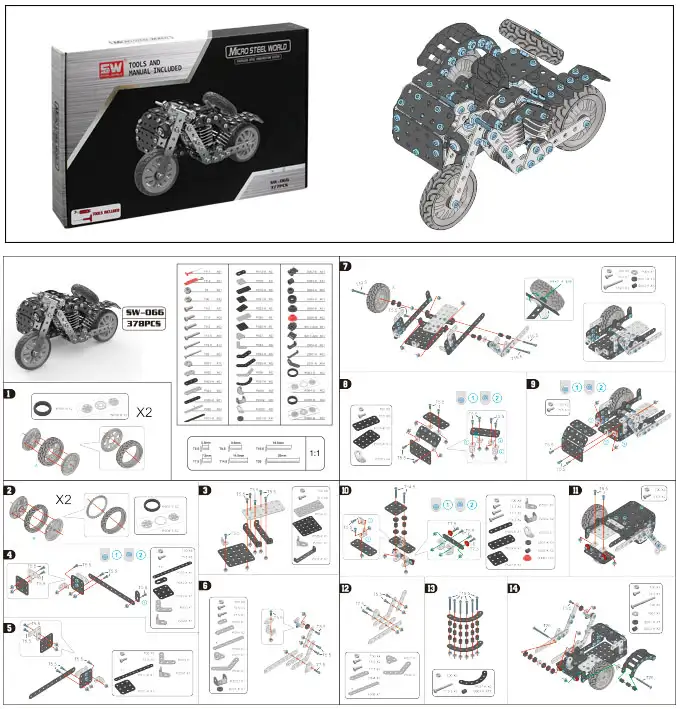 Schematisch overzicht van onderdelen zijspanmotor