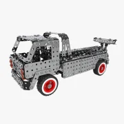 Vooraanzicht bergingswagen met rode velgen