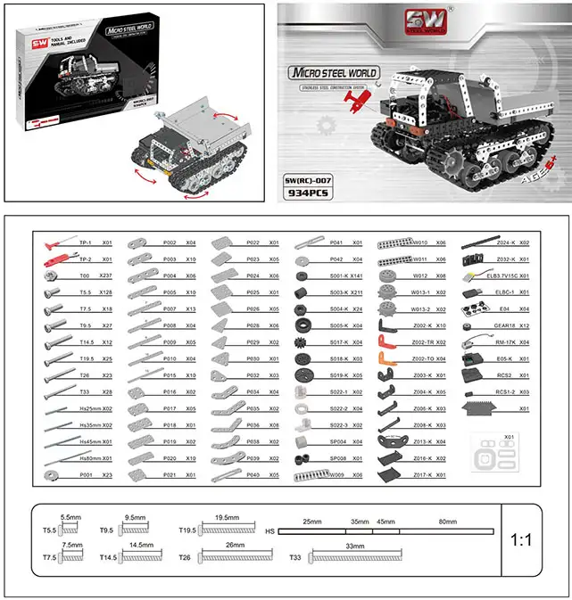 Schematisch overzicht van onderdelen kiepwagen