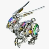 Vooraanzicht mechanisch konijn