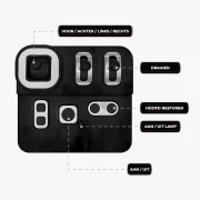 Afstandsbediening opruimrobot met knopaanduidingen