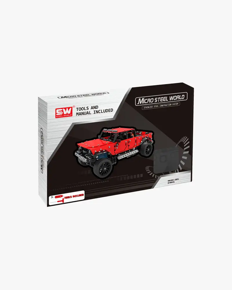 Verpakking rode pickup truck