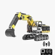 Zware graafmachine isometrisch aanzicht met afstandsbediening