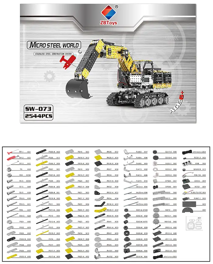 Schematisch overzicht van onderdelen zware graafmachine