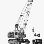 Zware hijskraanwagen isometrisch aanzicht met afstandsbediening