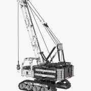 Achteraanzicht zware hijskraanwagen