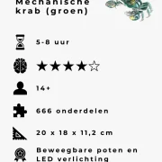 Mechanische krab (groen) productdetails