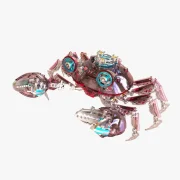 Vooraanzicht mechanische krab (rood)