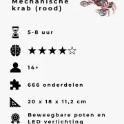 Mechanische krab (rood) productdetails