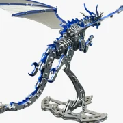 Achteraanzicht blauwe vuurdraak