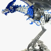 Zijaanzicht blauwe vuurdraak