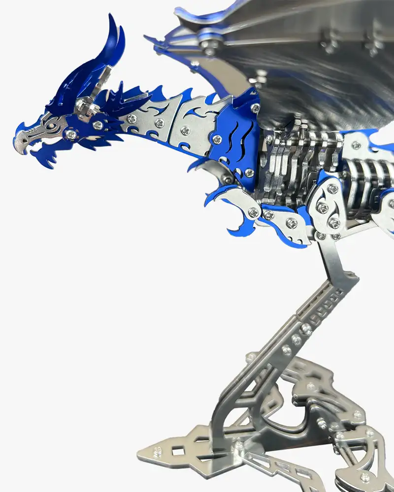 Zijaanzicht blauwe vuurdraak