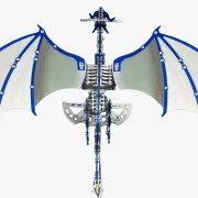 Bovenaanzicht blauwe vuurdraak