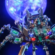 Detailaanzicht Electro Spin met lichtgevende ogen en bol