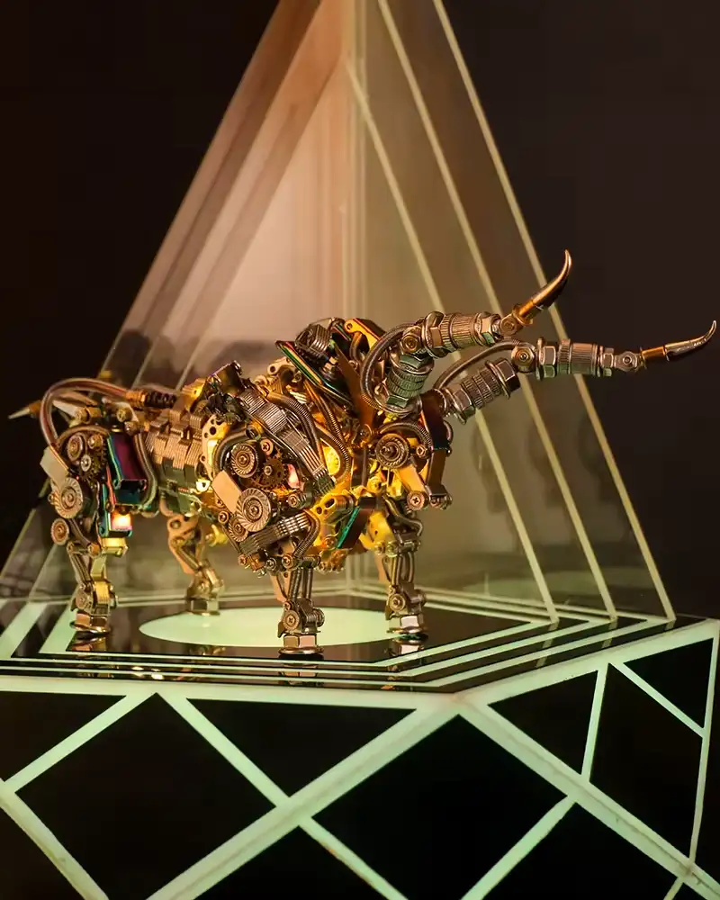 mechanische stier op een display standaard