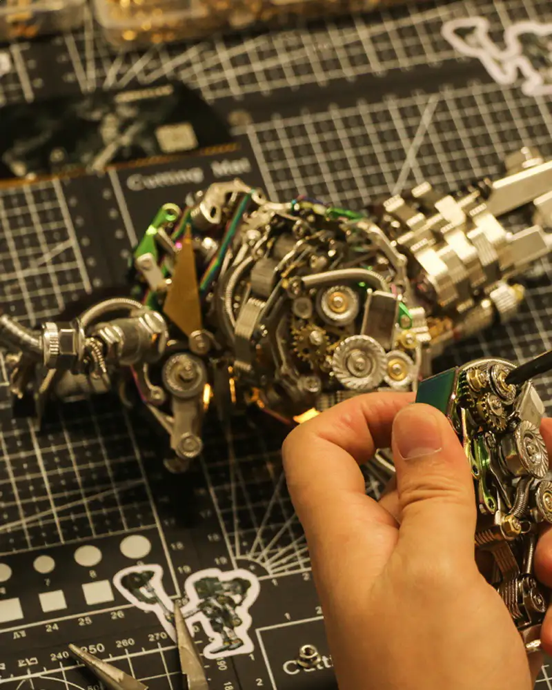 Lichaam mechanische stier in de maak