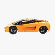 Zijaanzicht oranje Lamborghini
