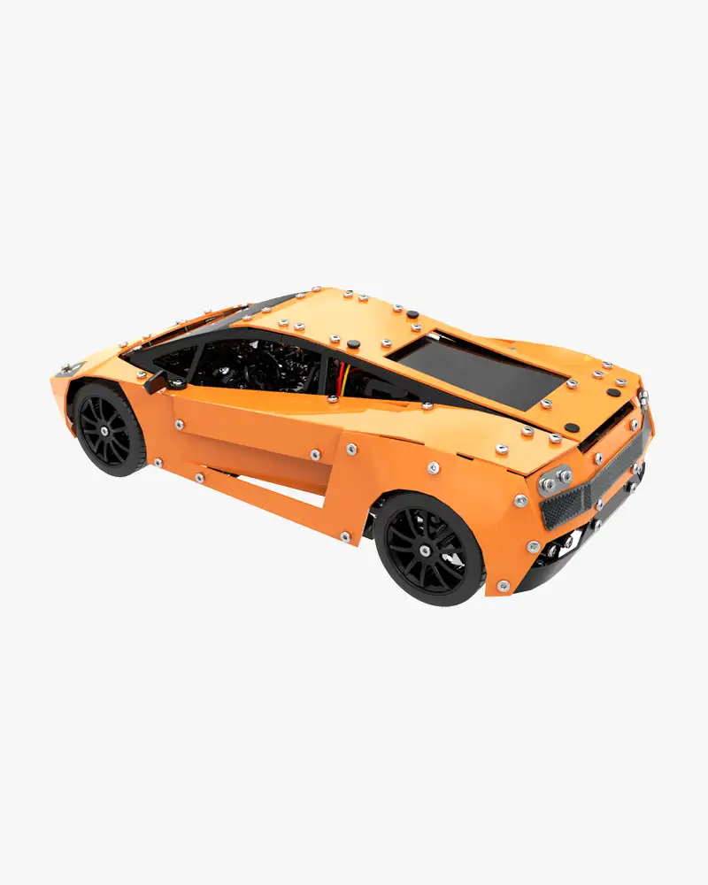 Achteraanzicht oranje Lamborghini